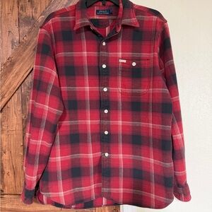 Vintage Polo Ralph Lauren Men Flannel Plaid Button Down Shirt. Size L